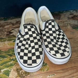 Vans checkerboard slip on sneakers